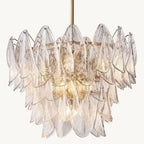 Petalia Stacked Glass Round Chandelier 26"