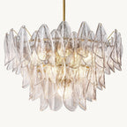 Petalia Stacked Glass Round Chandelier 32"