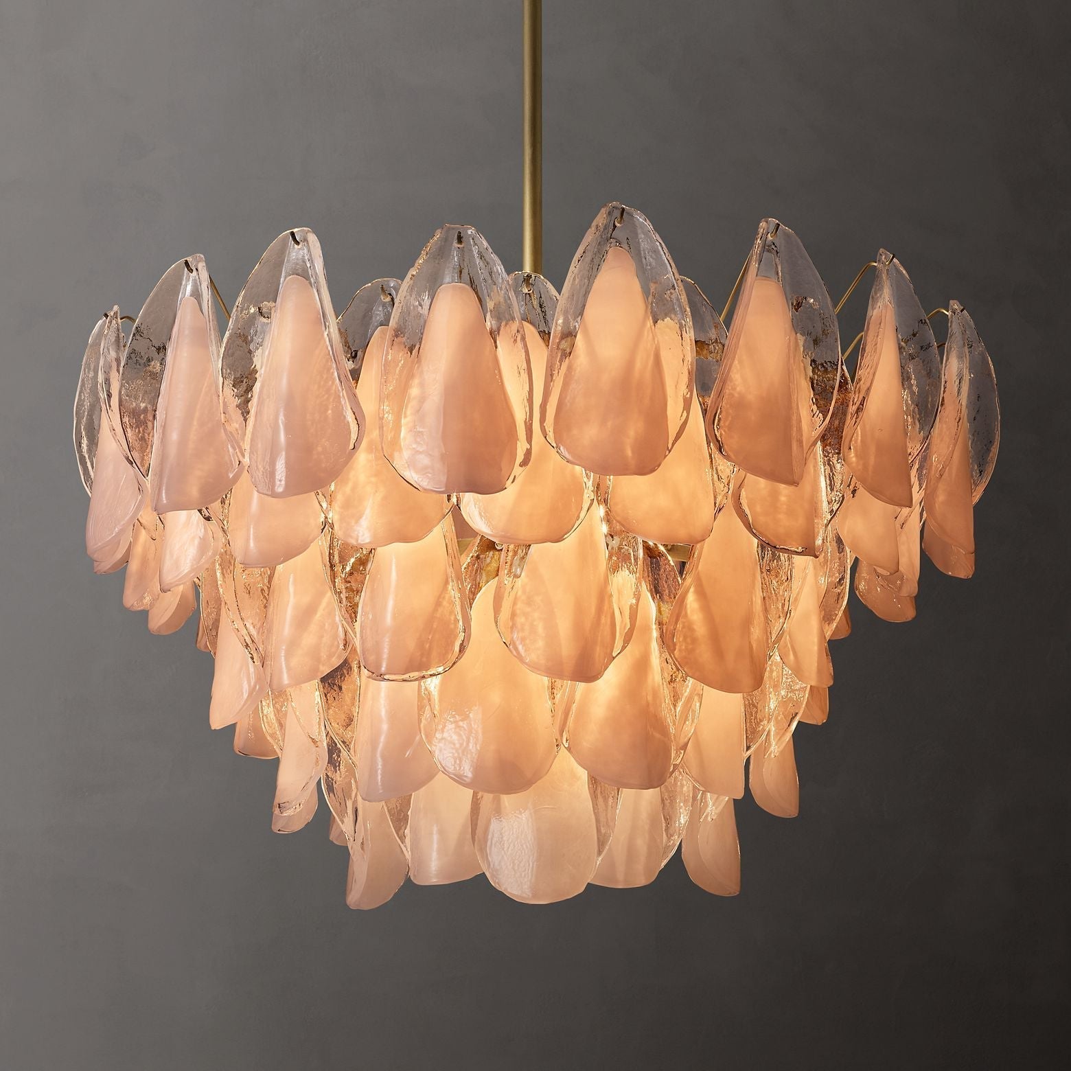 Petalia Stacked Glass Round Chandelier 32"