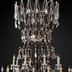 Rococo Vintage Crystal Round Chandelier 101"