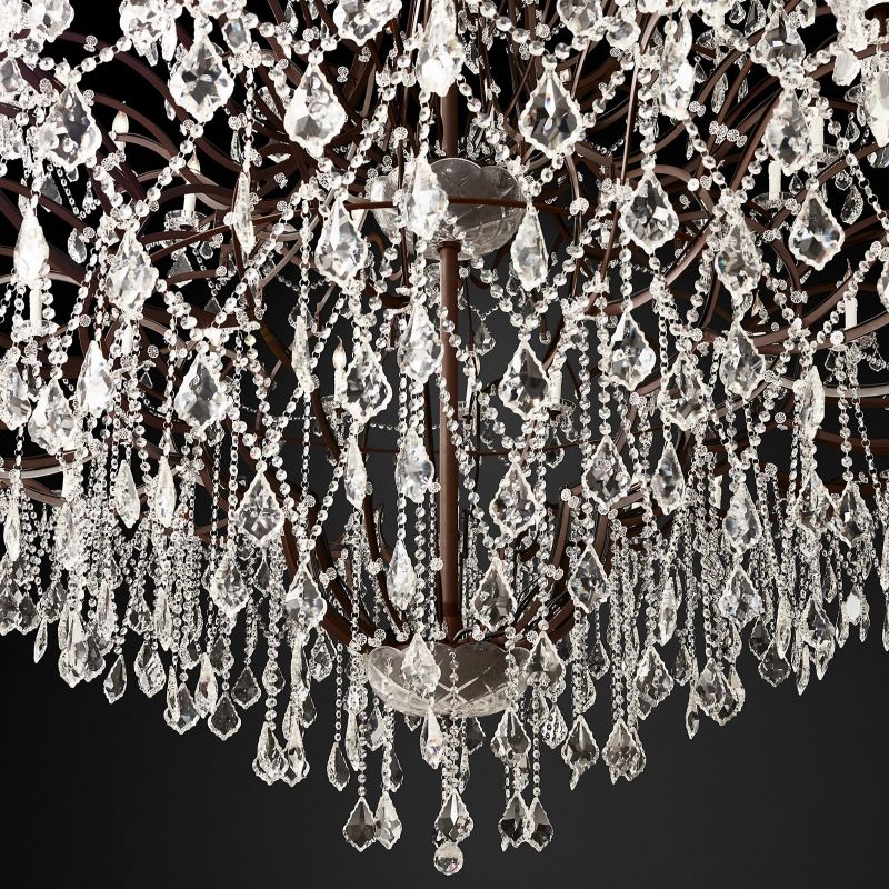 Rococo Vintage Crystal Round Chandelier 101"