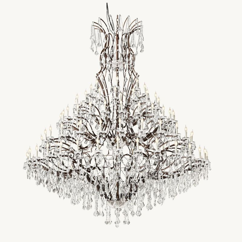 Rococo Vintage Crystal Round Chandelier 101"