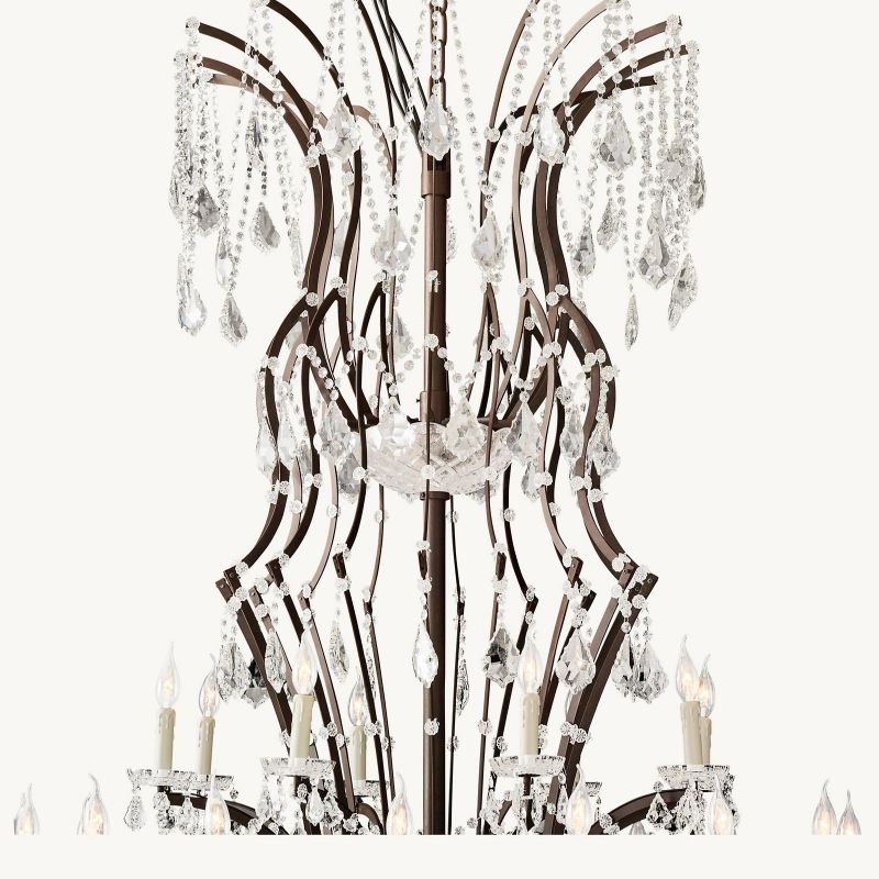 Rococo Vintage Crystal Round Chandelier 101"