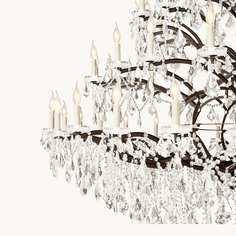 Rococo Vintage Crystal Round Chandelier 101"