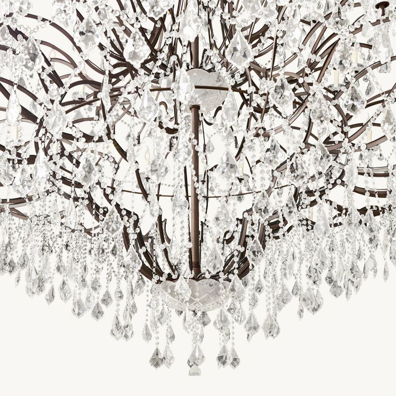 Rococo Vintage Crystal Round Chandelier 101"
