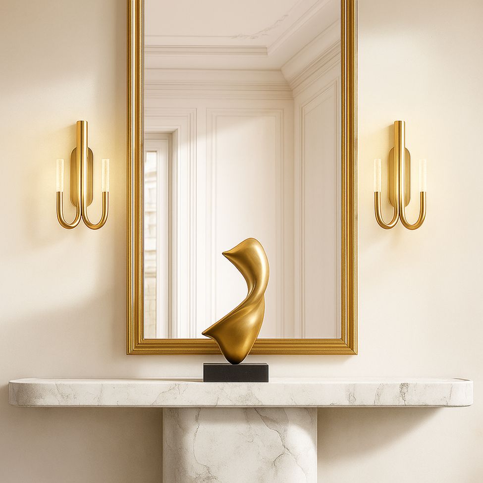 Rousselin Midcentury Sleek Double Wall Sconce
