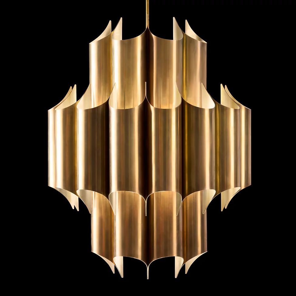 Cathedral Layered Curve Round Chandelier 24"