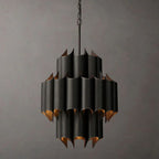 Cathedral Layered Curve Round Chandelier 24"