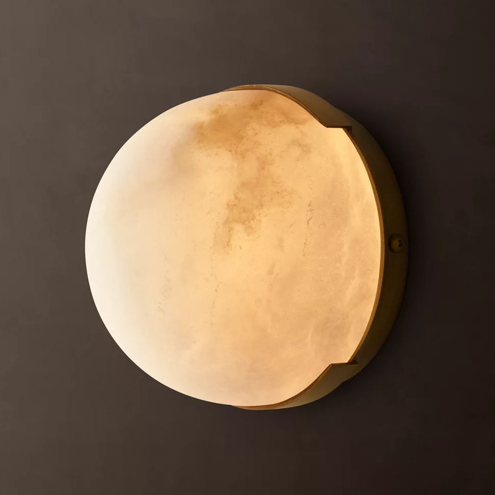 Halver Alabaster Dome Flush Mount