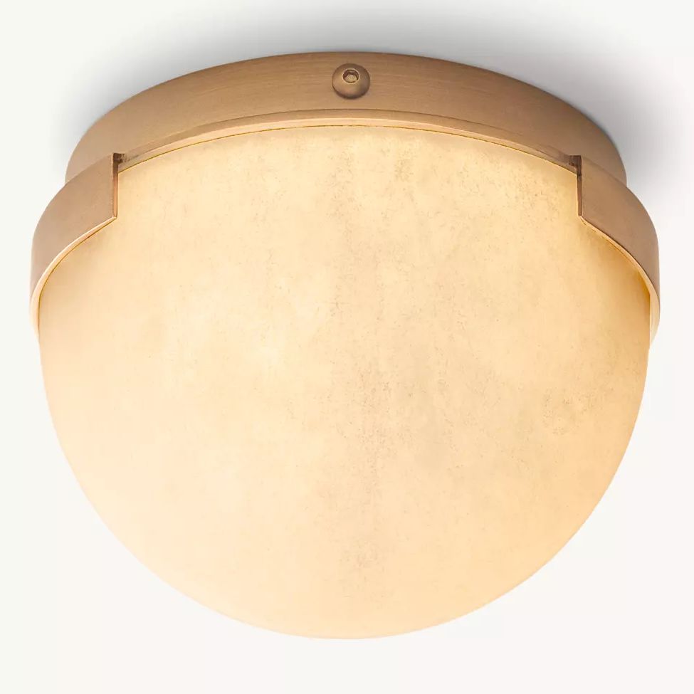 Halver Alabaster Dome Flush Mount