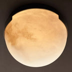 Halver Alabaster Dome Flush Mount