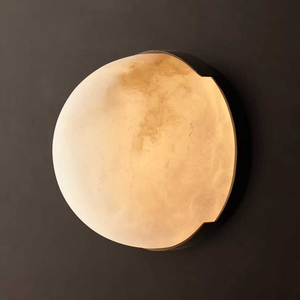 Halver Alabaster Dome Flush Mount
