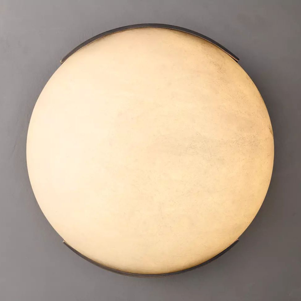 Halver Alabaster Dome Flush Mount