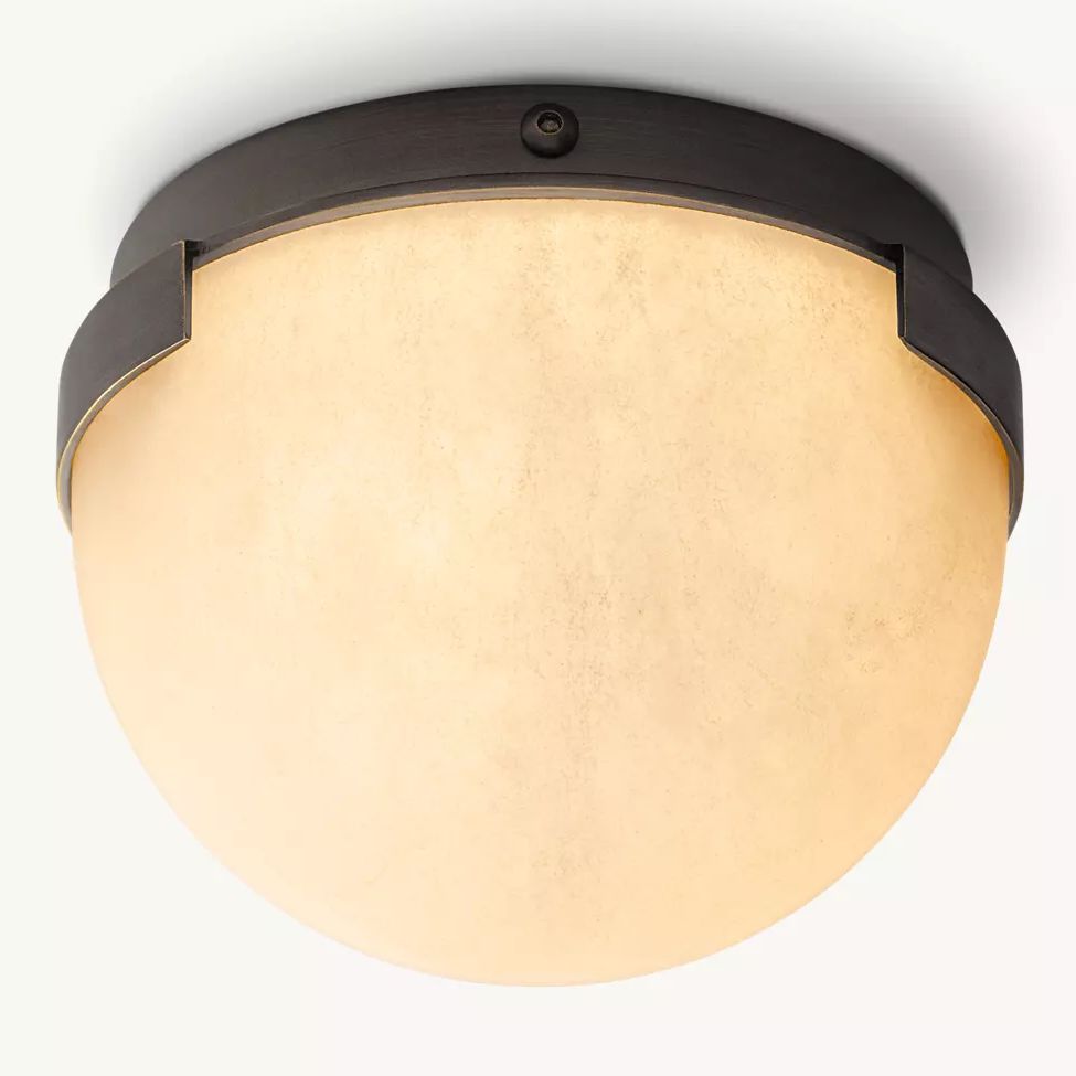 Halver Alabaster Dome Flush Mount