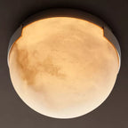 Halver Alabaster Dome Flush Mount