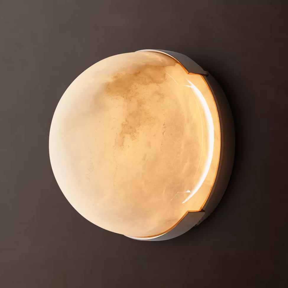 Halver Alabaster Dome Flush Mount