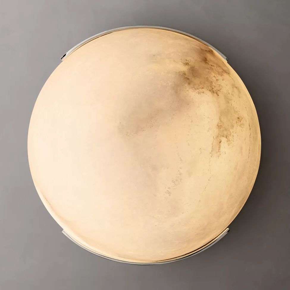 Halver Alabaster Dome Flush Mount