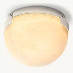 Halver Alabaster Dome Flush Mount