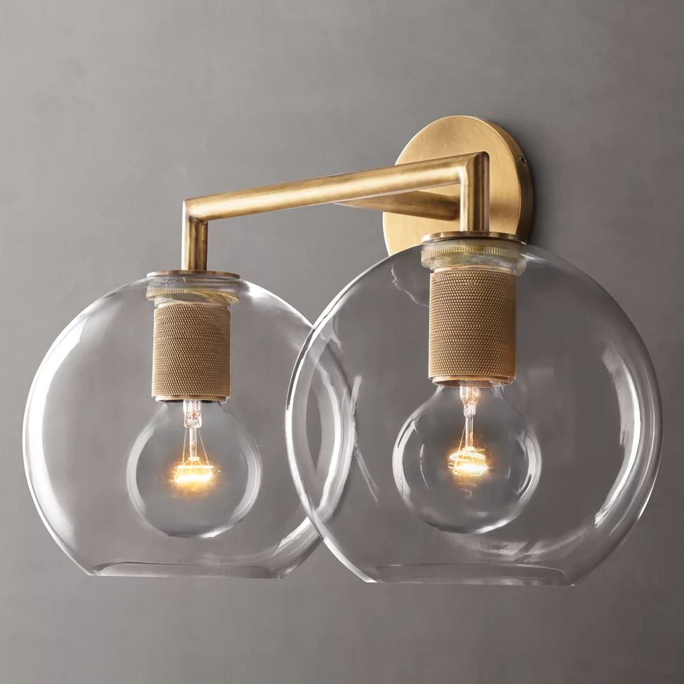 Utilitaire Globe Shade Double Wall Sconce
