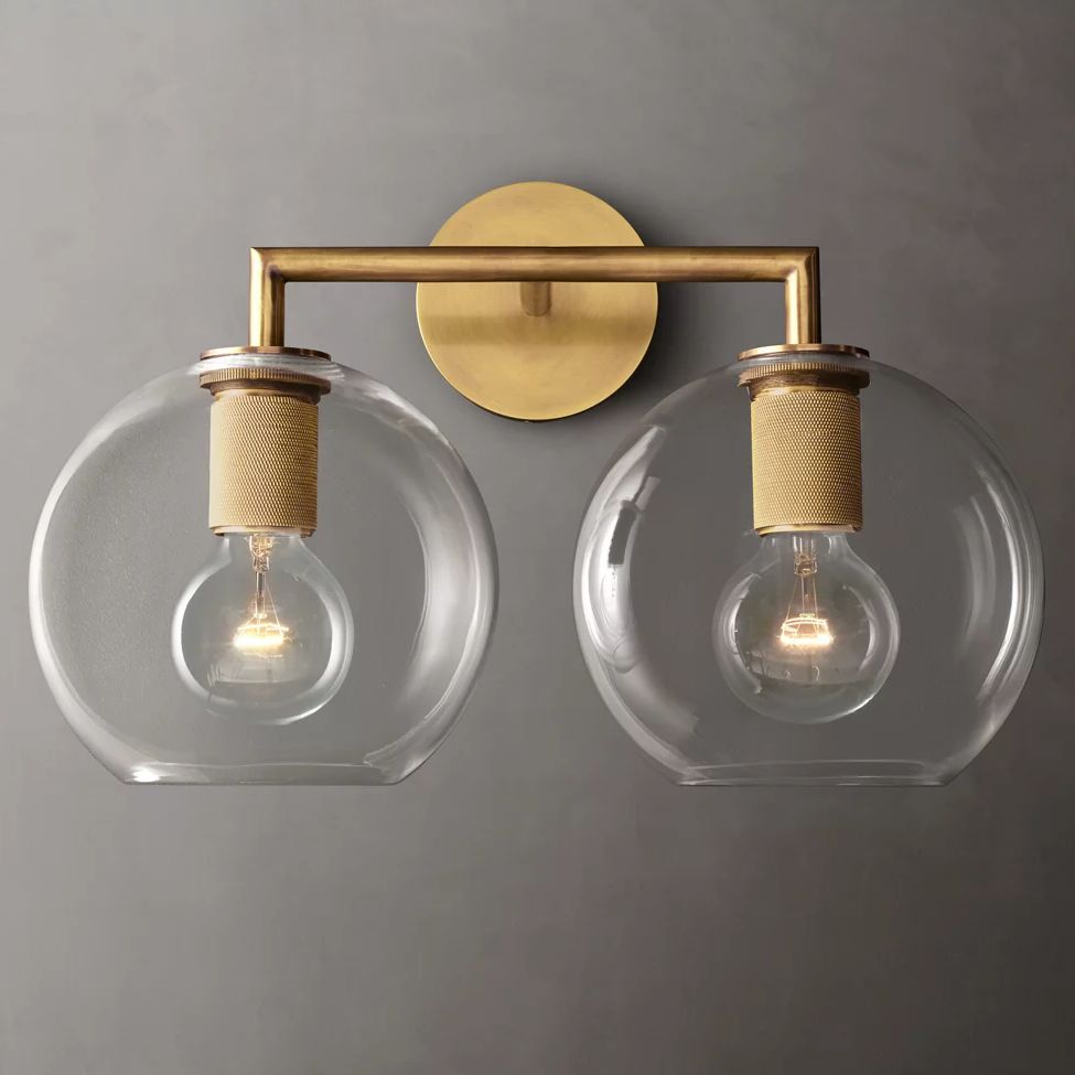 Utilitaire Globe Shade Double Wall Sconce