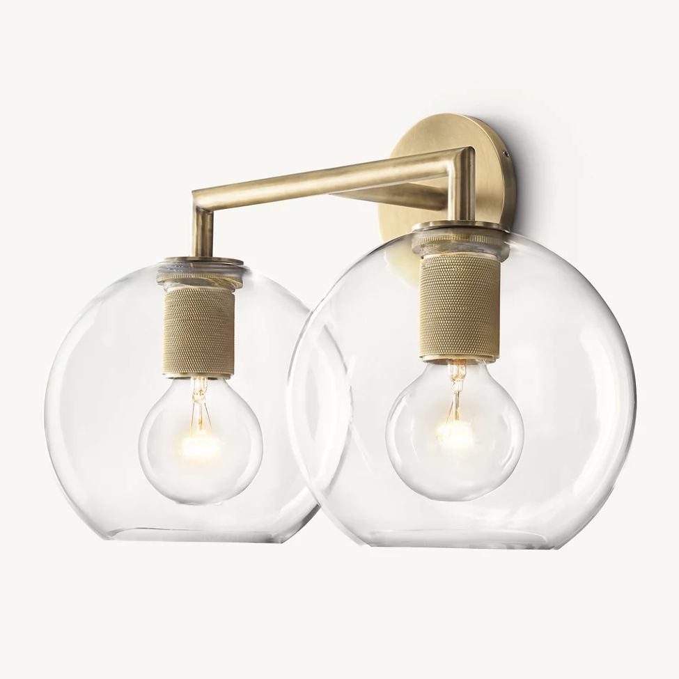 Utilitaire Globe Shade Double Wall Sconce