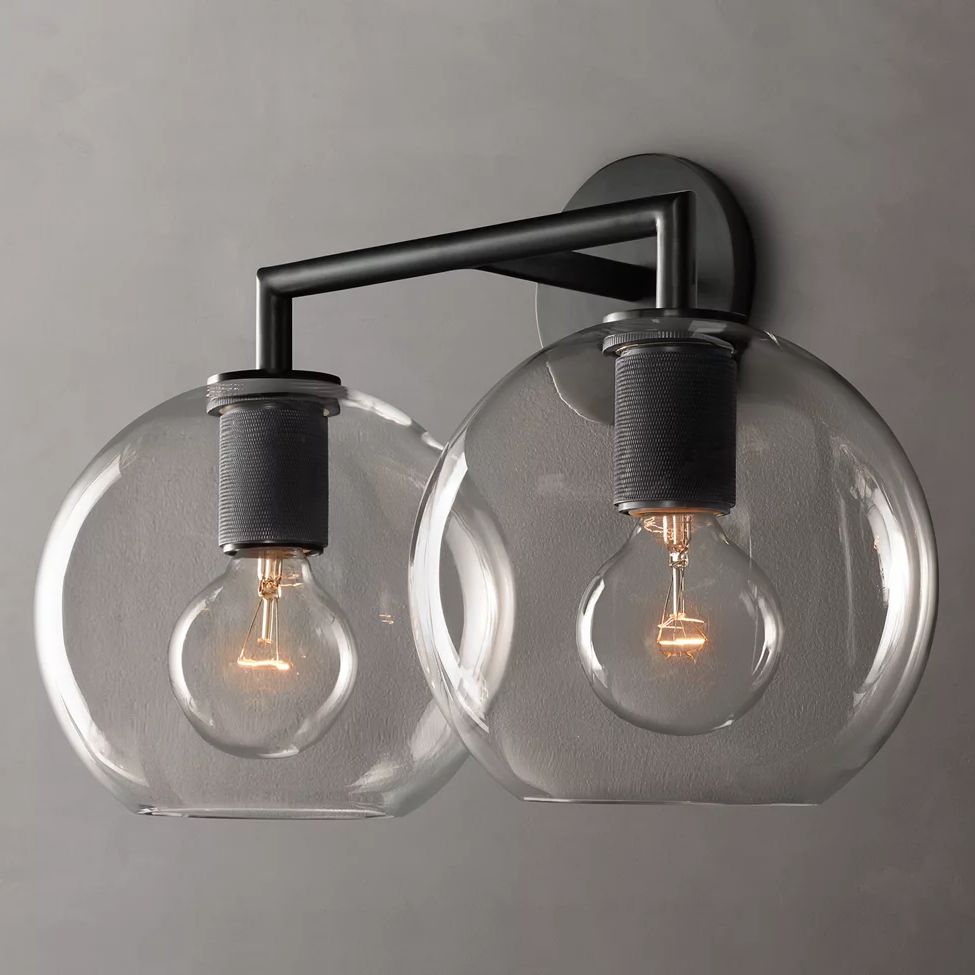 Utilitaire Globe Shade Double Wall Sconce