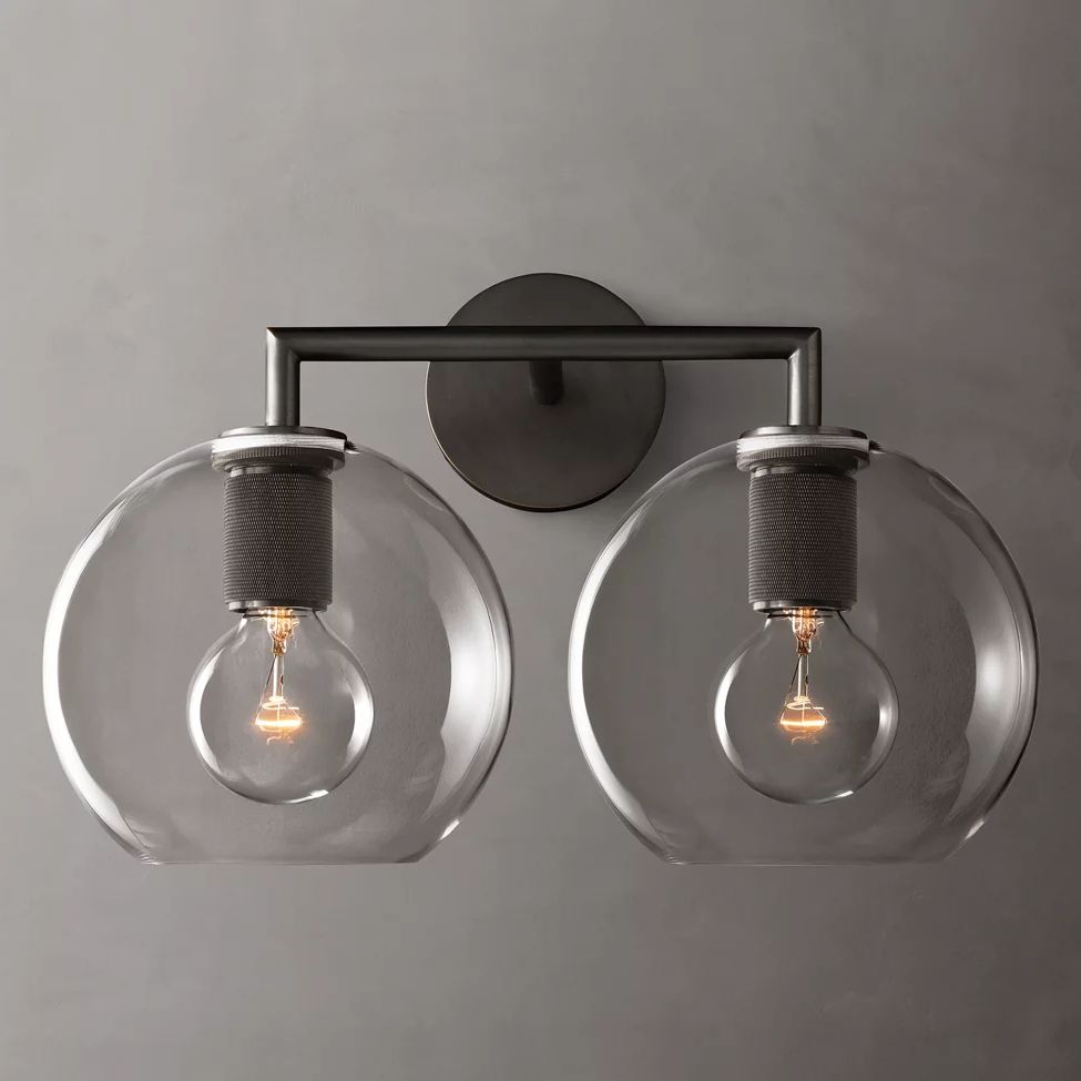 Utilitaire Globe Shade Double Wall Sconce