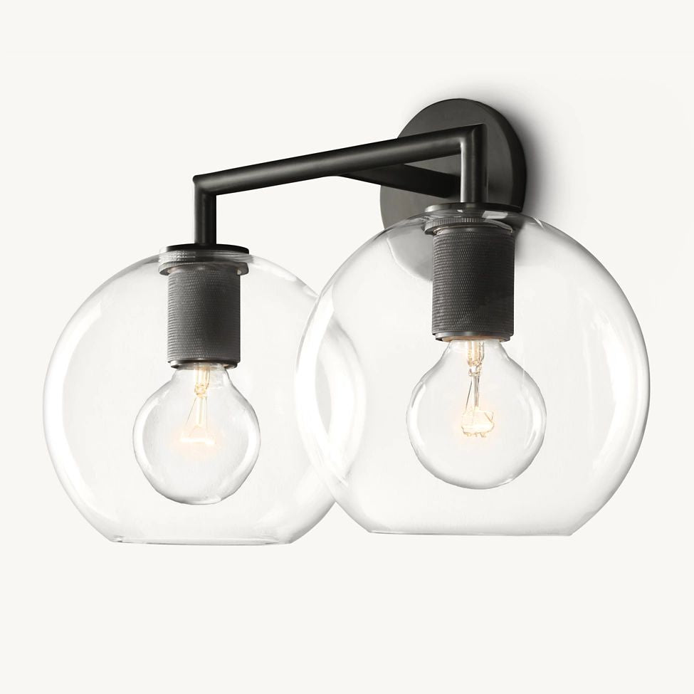 Utilitaire Globe Shade Double Wall Sconce