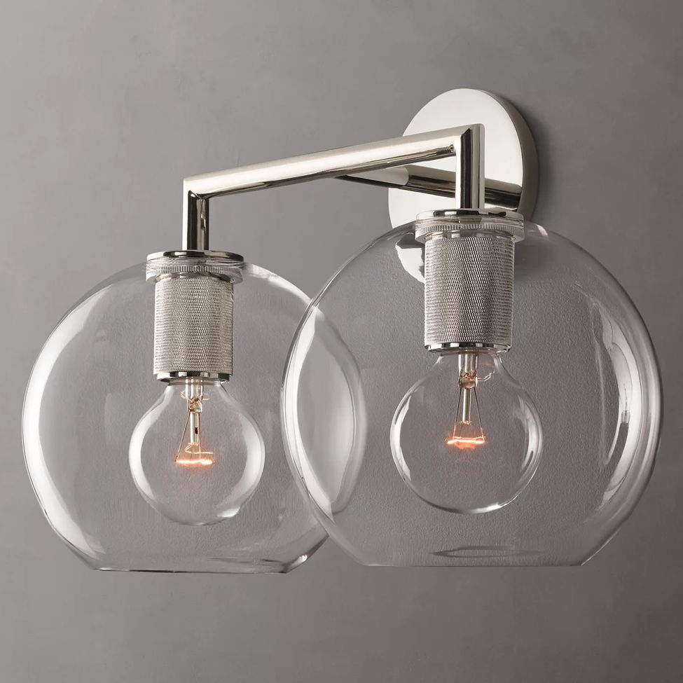 Utilitaire Globe Shade Double Wall Sconce