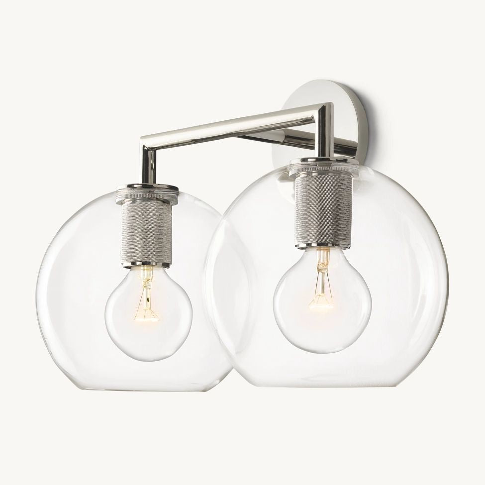 Utilitaire Globe Shade Double Wall Sconce
