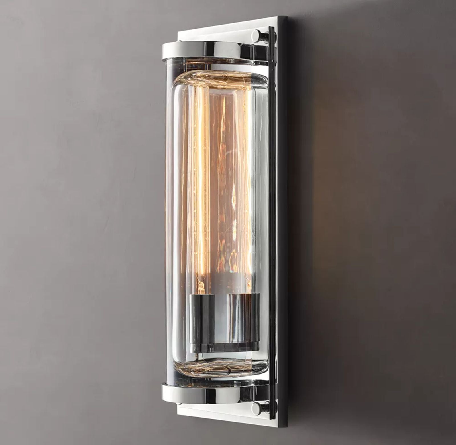 Savile Crystal Block Grand Round Wall Sconce