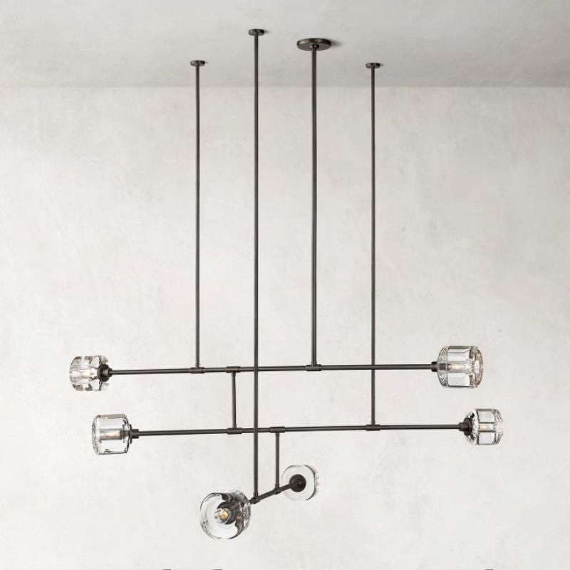 Demaret Sculpted Crystal Mobile Round Chandelier 62"