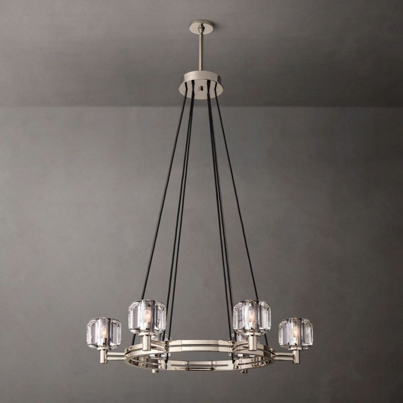 Demaret Sculpted Crystal Round Chandelier 36"