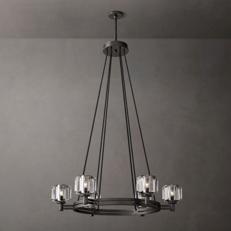 Demaret Sculpted Crystal Round Chandelier 36"