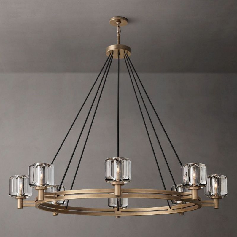 Demaret Sculpted Crystal Round Chandelier 48"