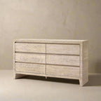 Travertine Entryway Cabinet |Travertine Sideboard | 6-Drawer Dresser |Storage Cabinet