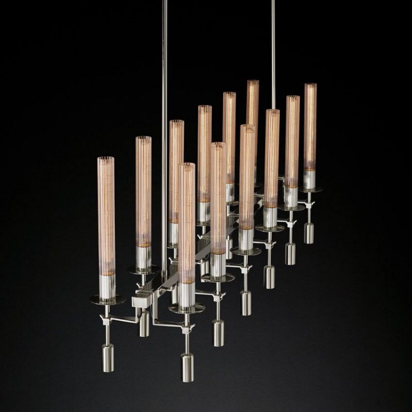 Fontanelle Vintage Glow Linear Chandelier 54"