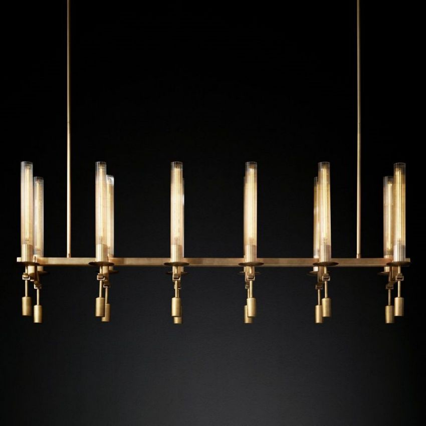 Fontanelle Vintage Glow Linear Chandelier 54"