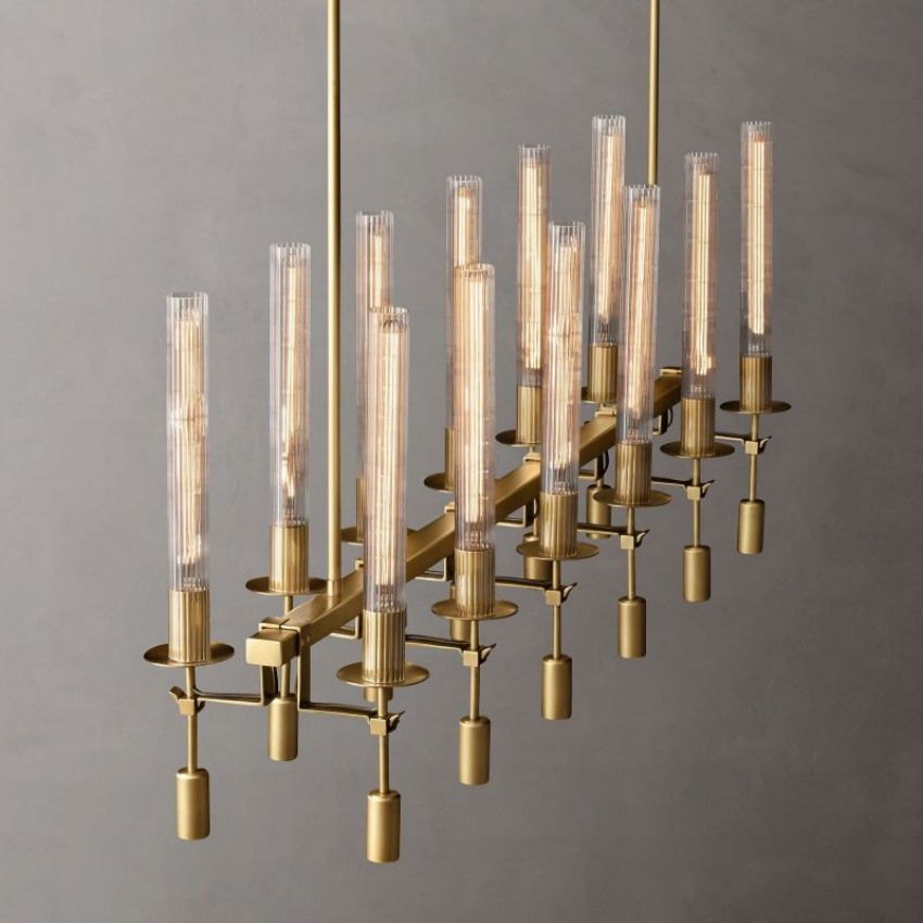 Fontanelle Vintage Glow Linear Chandelier 54"