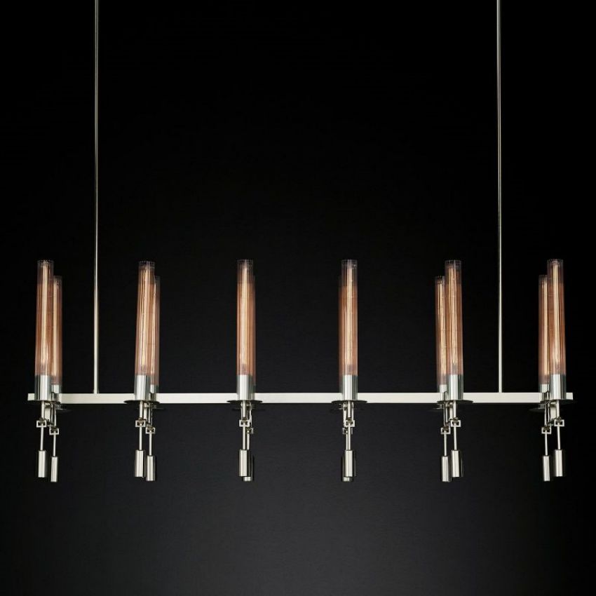 Fontanelle Vintage Glow Linear Chandelier 54"