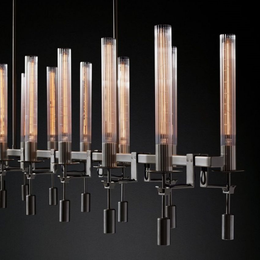 Fontanelle Vintage Glow Linear Chandelier 66"