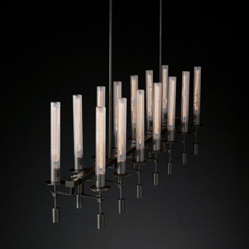 Fontanelle Vintage Glow Linear Chandelier 66"