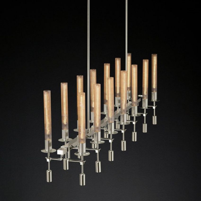 Fontanelle Vintage Glow Linear Chandelier 66"