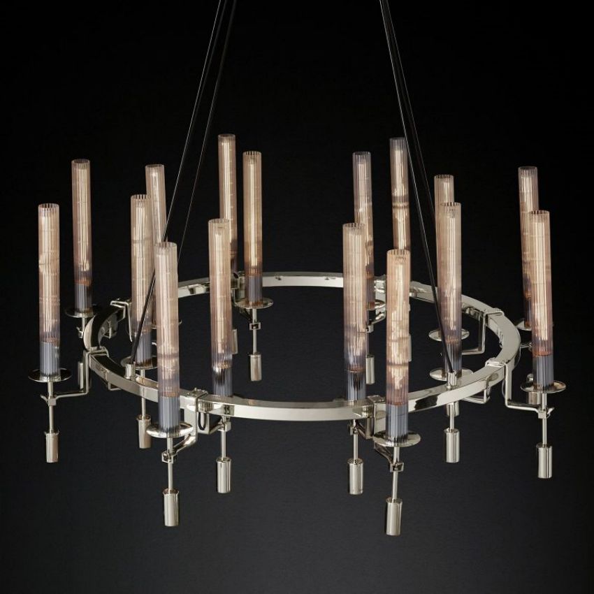 Fontanelle Vintage Glow Round Chandelier 46"