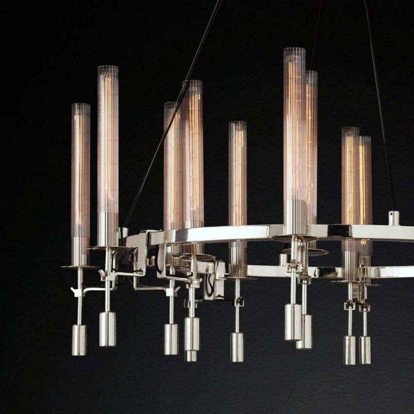 Fontanelle Vintage Glow Round Chandelier 46"