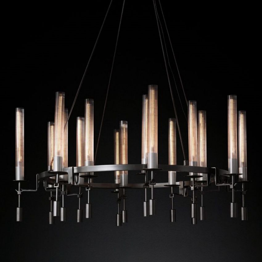 Fontanelle Vintage Glow Round Chandelier 46"