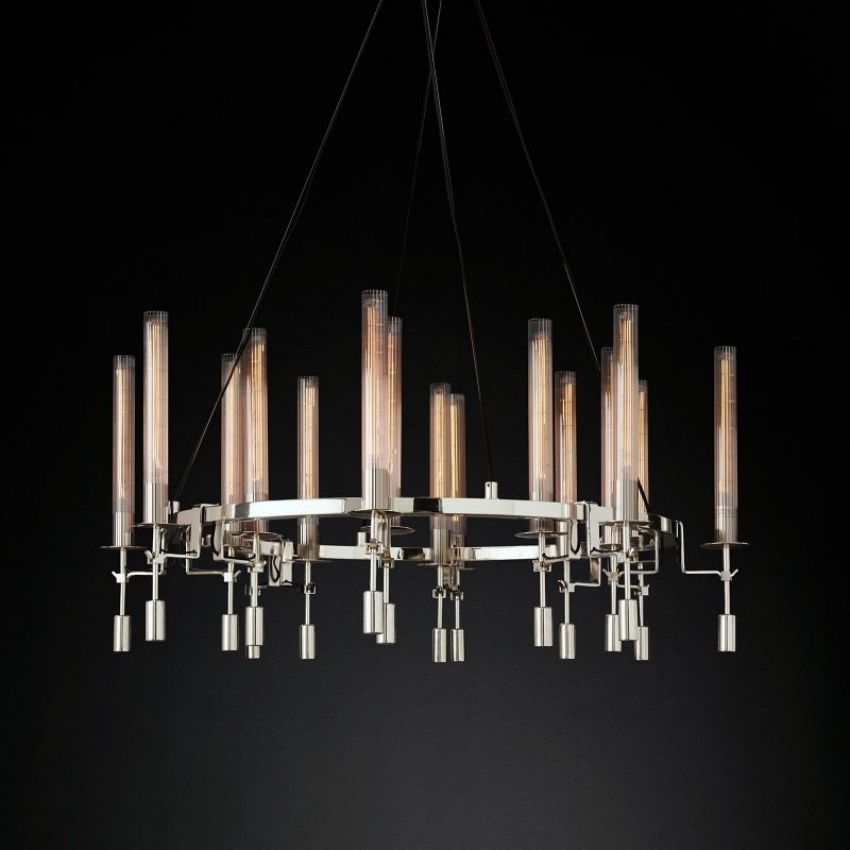 Fontanelle Vintage Glow Round Chandelier 46"