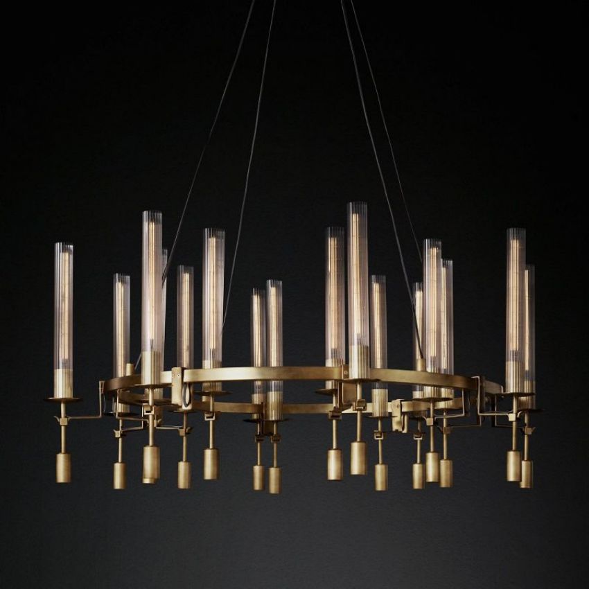 Fontanelle Vintage Glow Round Chandelier 46"