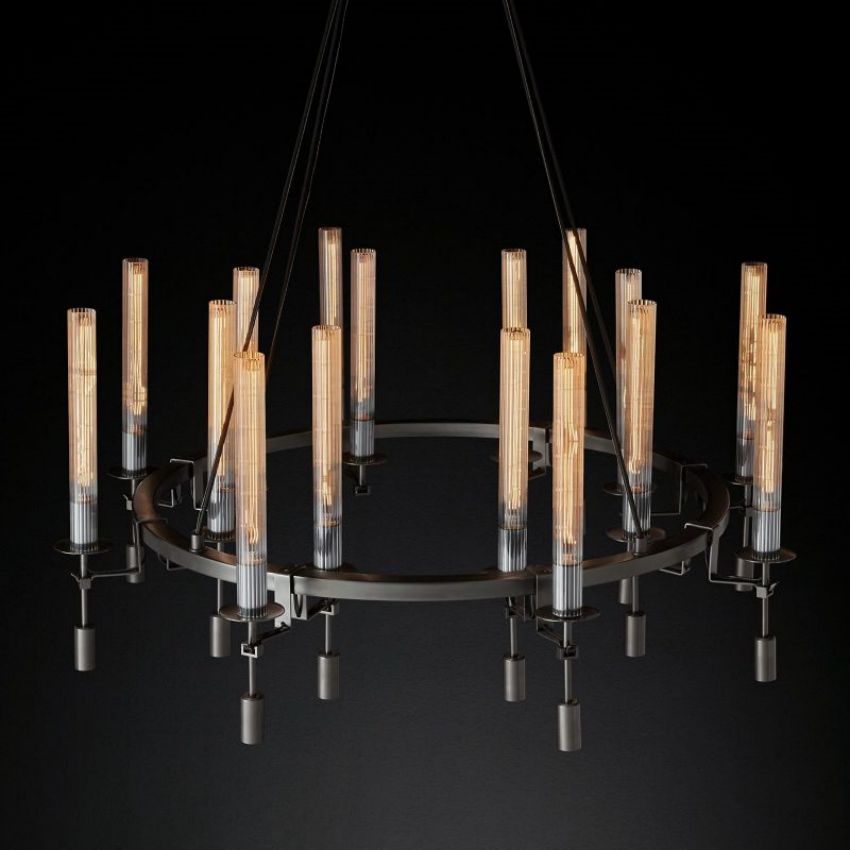 Fontanelle Vintage Glow Round Chandelier 46"