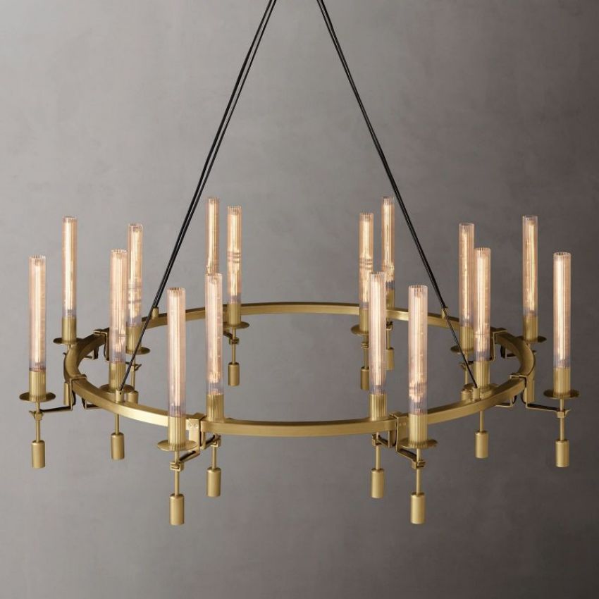 Fontanelle Vintage Glow Round Chandelier 58"